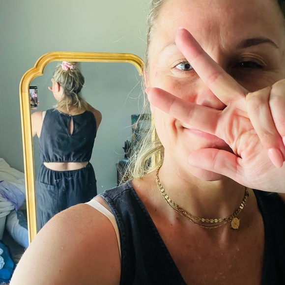 Target Black Linen Jumpsuit, Small - Picture 3 of 3